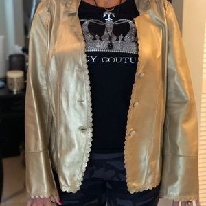 Carlisle gold leather blazer